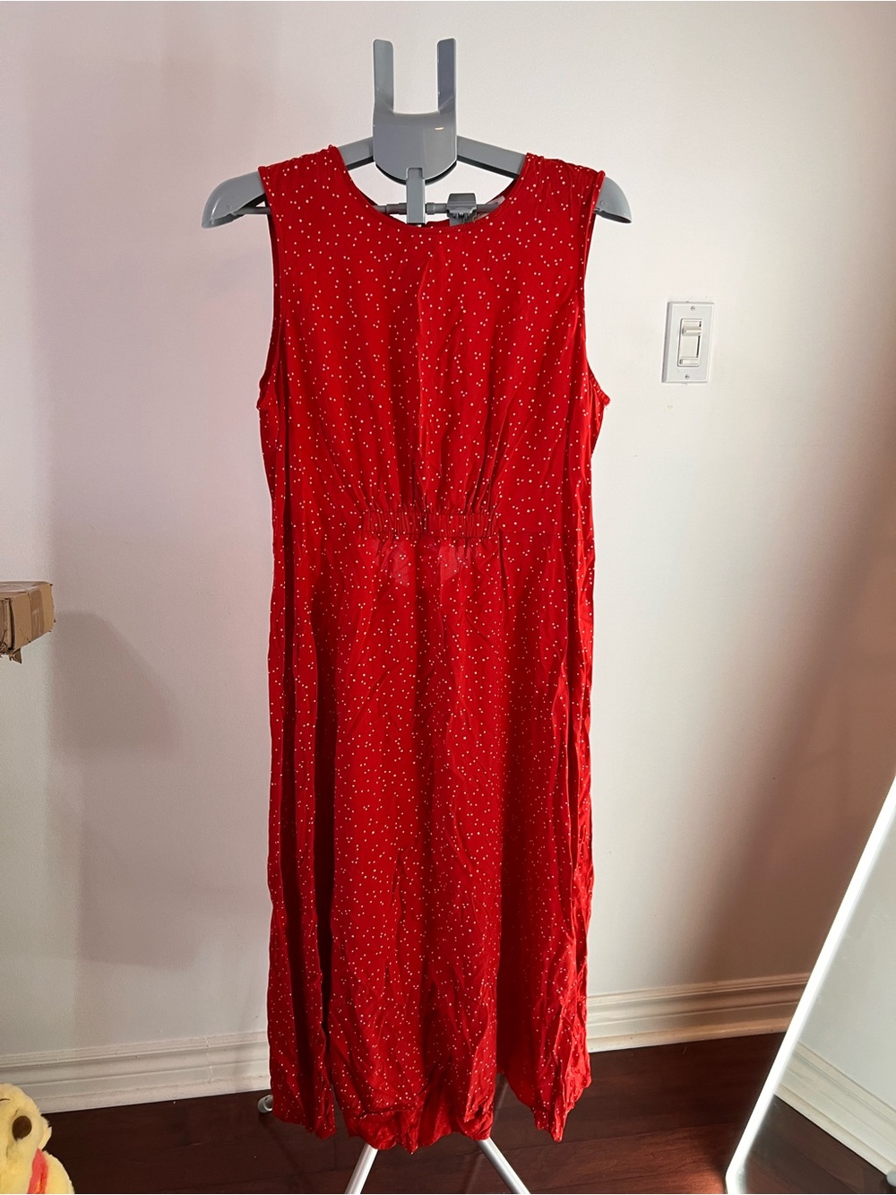 beachlunchlounge Sleeveless Maxi Dress Red with White Stars Size XL